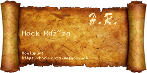 Hock Róza névjegykártya